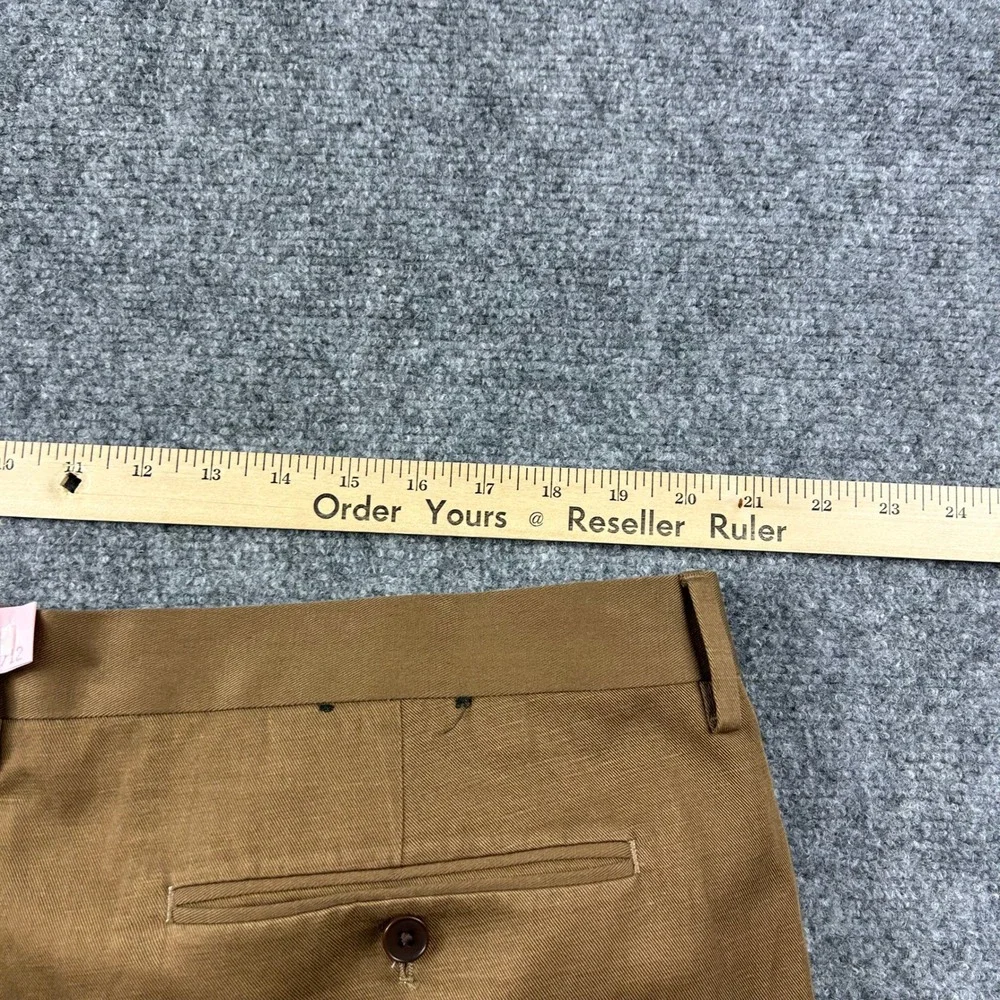 Banana Republic Dress Pants Mens 42R Brown Italian‎ Fabric Emmetex Cotton Linen